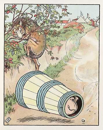 三只小猪的故事`The story of the three little pigs Pl 7 (1904) by Leonard Leslie Brooke