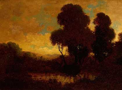 夜景`Evening Landscape by William Keith