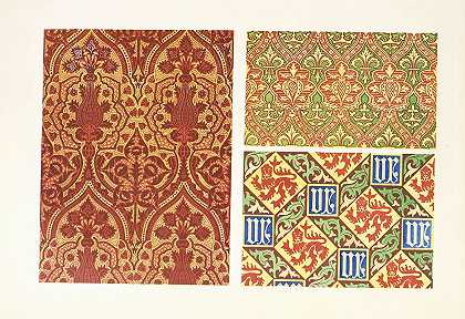 15世纪风格的装饰用织锦和墙纸`Brocade for Upholstery Work, and Wall Papers, in the Style of the Fifteenth Century (1858) by John Charles Robinson