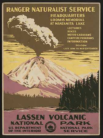 拉森火山国家公园，护林员博物学家服务处`Lassen Volcanic National Park, Ranger Naturalist Service (ca. 1938) by Don Chester Powell