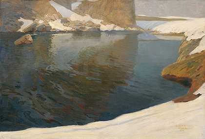 贝格湖`Bergsee (1913) by Alfred Poell
