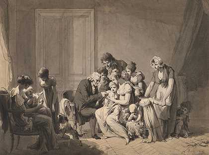 疫苗`The Vaccine (1806) by Louis Léopold Boilly