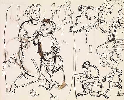 对老大师的模仿`Parodies of Old Masters by Sir John Everett Millais