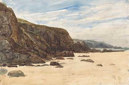 黑岩，毕维勒`Les Roches noirs, bij Villers (1813 ~ 1869) by Paul Huet