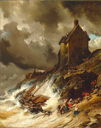 失事`The Wreck (1854) by Eugène Isabey