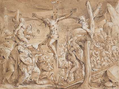 受难`The Crucifixion (ca. 1600–1610) by Johann Kellerthaler II