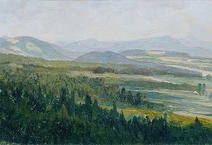 波西米亚中部山脉`Böhmisches Mittelgebirge (1902) by Ferdinand Engelmüller