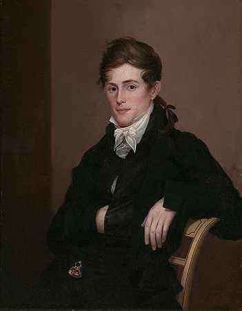 绅士的肖像`Portrait of a Gentleman (1817) by James Peale