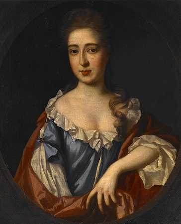 一位女士的肖像`Portrait of a Lady (1710) by Garret Morphey