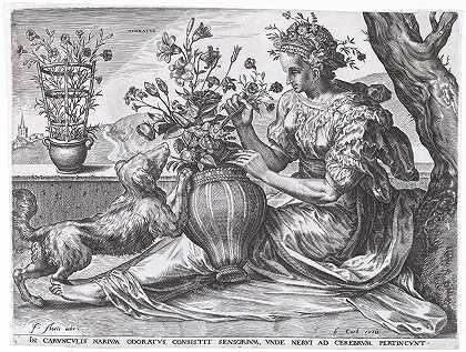 气味`Odoratus (1561) by Cornelis Cort