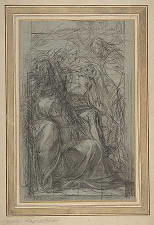 为馅饼而学习`Study for the Pietà (1604) by Giulio Cesare Procaccini
