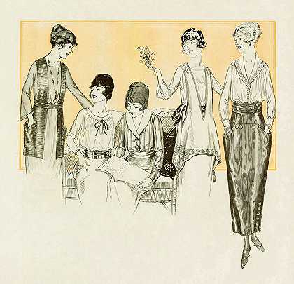 七月紧随着对衬衫和裙子的狂热`July follows the cult of blouse and skirt (1919)