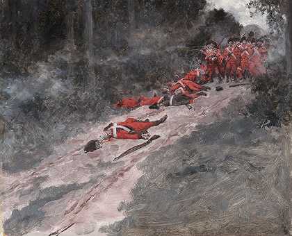 布洛克莫农加希拉战役`Braddocks Defeat, Battle Of Monongahela (Ca. 1890–1896) by Howard Pyle