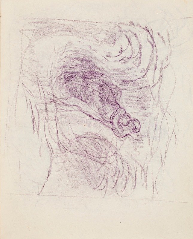 人物、素描`Hahmo, luonnos (1912) by Magnus Enckell