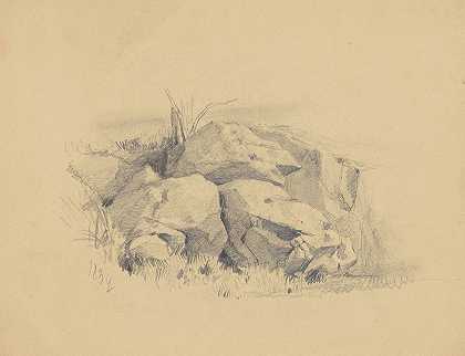 岩石`Rocks (1839) by James Goodwyn Clonney