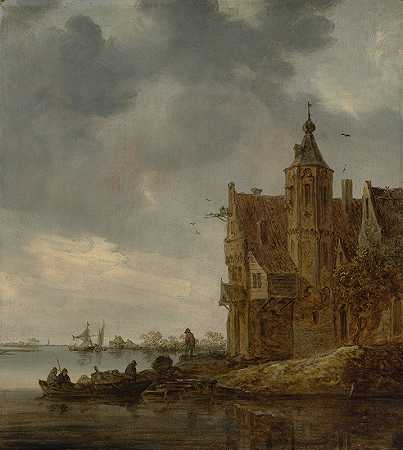 水边乡村别墅`Country House near the Water (1646) by Jan van Goyen