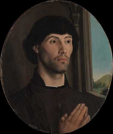 男人肖像`Portrait of a Man (ca. 1475) by Hugo van der Goes
