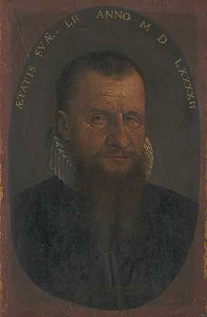一位蓄着胡须的男子的椭圆形胸像`Brustbildnis eines bärtigen Mannes im Oval (1592) by Hans Bock the Elder