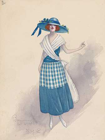 格纹女孩，2岁`Gingham girl, 2 (1912 ~ 1924) by Will R. Barnes