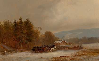 冬季赛跑`The Winter Race (1873) by James Brade Sword