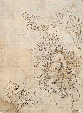 圣人的幻象`Vision of a Saint (mid~17th century) by Giovanni Battista Passeri
