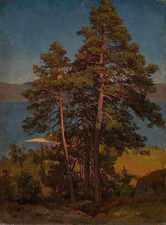 松树`Pinetrees (1850) by August Cappelen