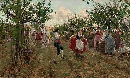 丰收之舞`The Harvest Dance (1893) by Raffaello Sorbi