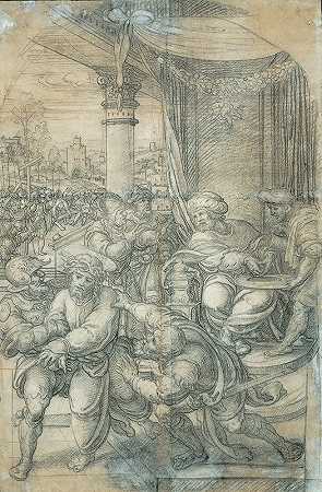 彼拉多很早就洗手了`Pilate Washing his Hands early (1530s) by Bernard van Orley