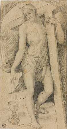 基督与十字架`Christ with the Cross (c. 1530) by Circle of Rosso Fiorentino