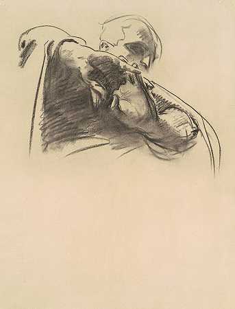 学习我们的主被钉死在十字架上`Study for The Crucifixion and Death of Our Lord (1909~1916) by John Singer Sargent