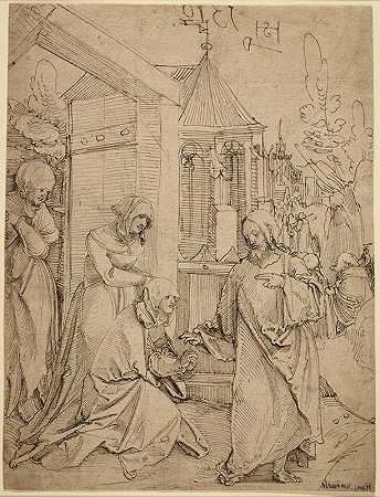 基督向他的母亲告别`Christ Taking Leave of His Mother (1510) by Hans Leonhard Schäufelein