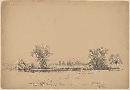 康涅狄格州法明顿`Farmington, Connecticut (1865) by James Renwick Brevoort