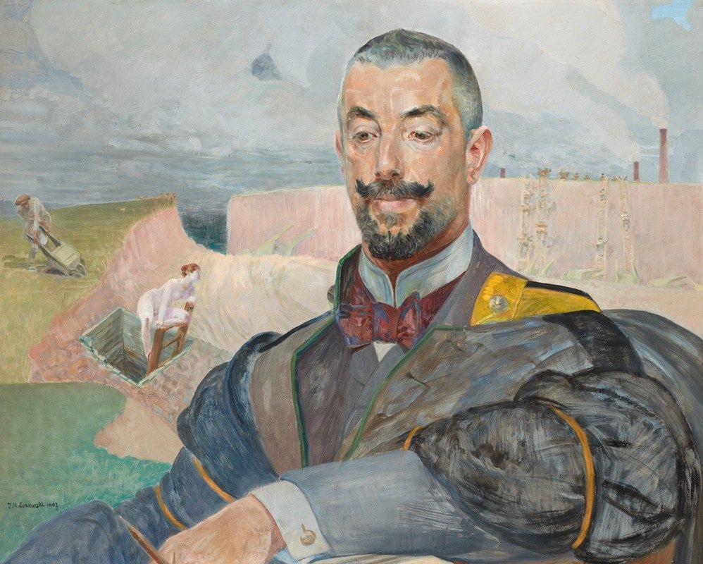 Erazm Barącz肖像`Portrait of Erazm Barącz (1907) by Jacek Malczewski