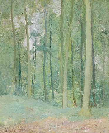 森林景观`Wooded Landscape (circa 1911) by Emil Carlsen