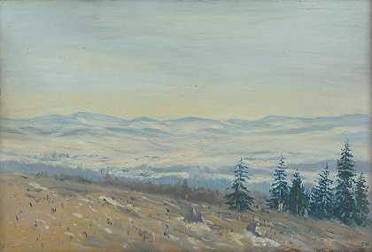 上塔特拉山`High Tatras (1917) by Ferdinand Katona