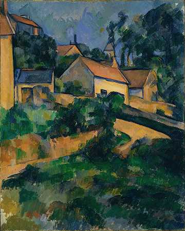 蒙特格罗特转弯道路`Turning Road at Montgeroult (1898) by Paul Cézanne