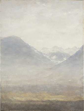 乌尔滕河谷景观`View of the Ulten Valley (ca. 1889) by Louis Eysen