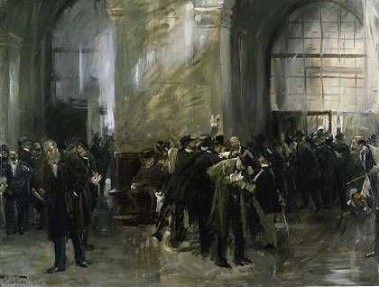 在证券交易所`In the Stock Exchange (1891) by Ferdinand Brütt