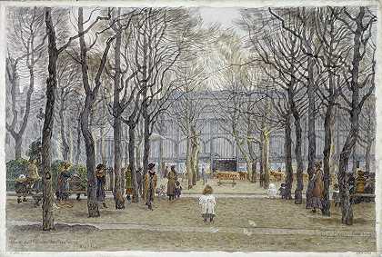 蒙特鲁市场广场`La place du marché Montrouge (1915) by Félix Brard