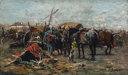 波多利亚地区巴尔塔的交易会`Fair in Balta, Podolia region (1885~ 1886) by Jozef Brandt