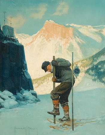 试雪`Testing the Snow (1920) by Howard V. Brown