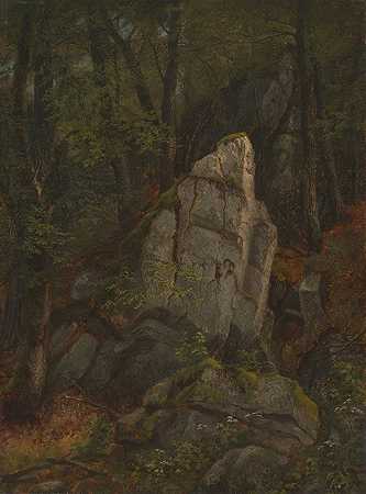 皮尔逊峡谷岩石研究`Study of Rocks in Pearson’s Ravine (mid–1850s) by Asher Brown Durand