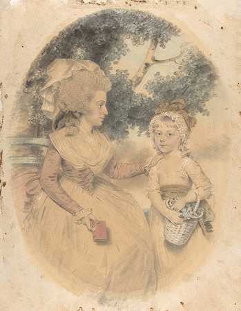 摩根太太和她的孩子`Mrs. Morgan and her Child (1785) by John Downman