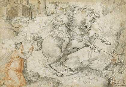 圣乔治与龙`St. George and the Dragon (c. 1530s) by Francesco de; Rossi