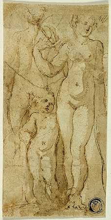 维纳斯与丘比特`Venus and Cupid by Circle Of Parmigianino