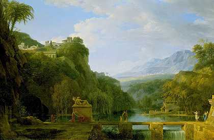 古希腊景观`Landscape Of Ancient Greece (1786) by Pierre-Henri de Valenciennes