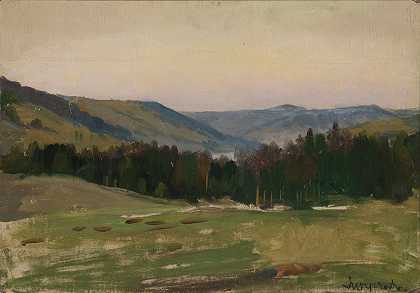 高地景观`Highland Landscape (1908~1912) by Leon Wyczółkowski
