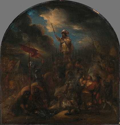 布利尼奥举起盾牌`Brinio Raised on a Shield (1650~1661) by Jan Lievens