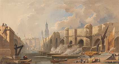 新旧伦敦桥`Old and New London Bridge by Edward William Cooke