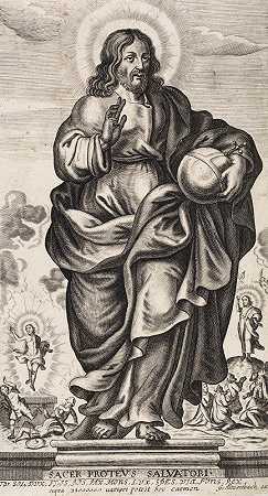 基督是世界的救世主`Christ as Saviour of the World (1608 – 1671) by Gerhard Altzenbach